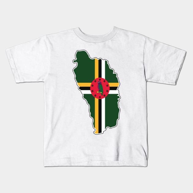 Dominican National Flag and Map Kids T-Shirt by IslandConcepts